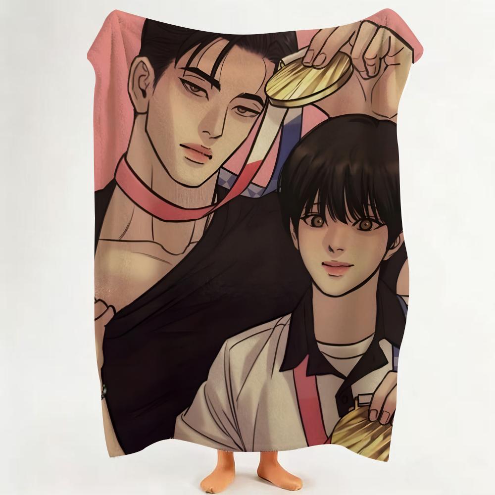 Comic P Pearl B Boy Throw Flannel Throw Blanket Suitable for Sofa Living Room Bedroom
