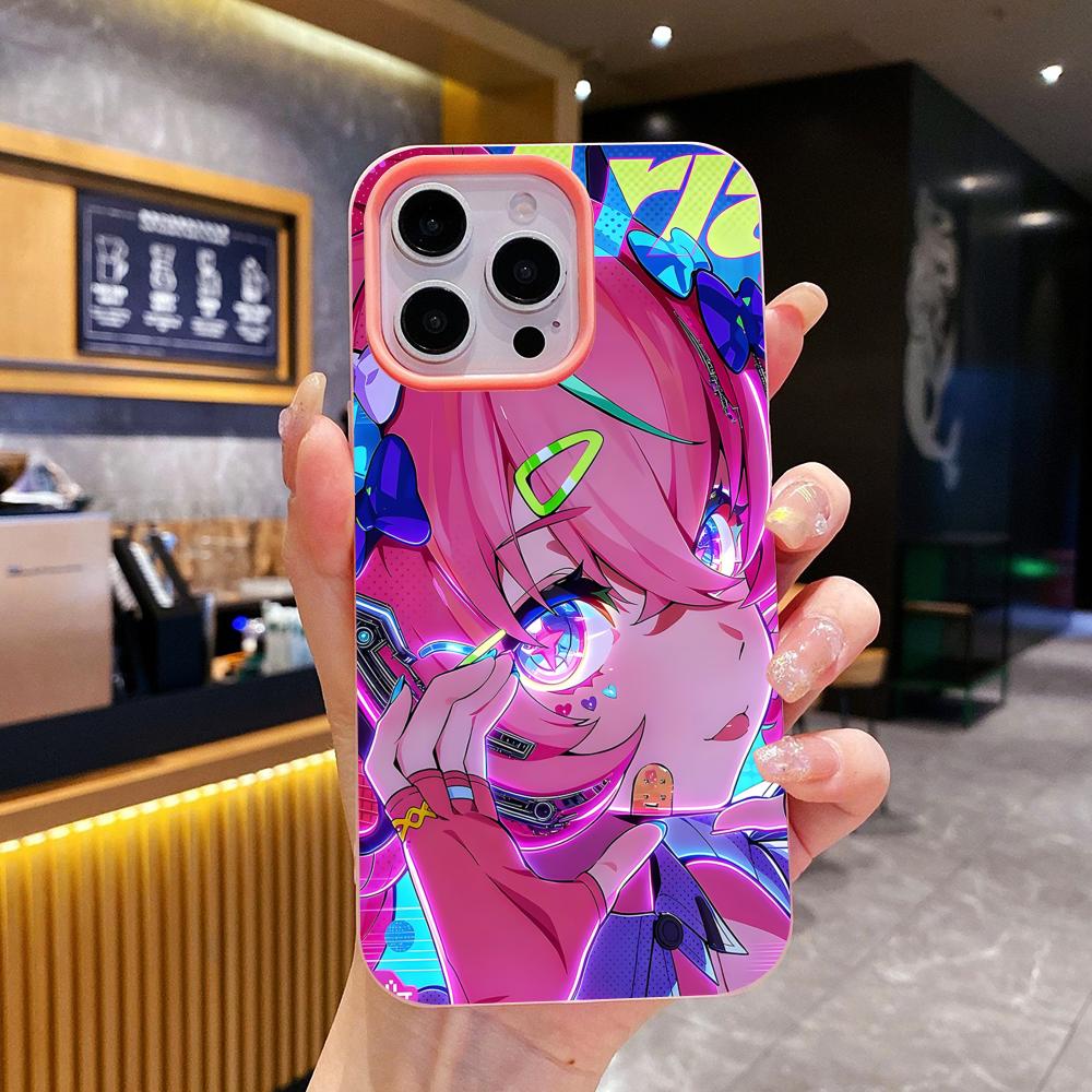 Zenless Zone Zero Aria Jelly Double layer Pink Mobile Phone Case for iPhone 17 16 15 14 13 12 11 Air Pro Max Plus Protective