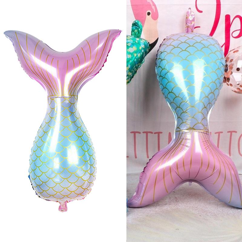 7pc/mermaid Party Birthday Balloon 32 Inch Digital Aluminum Foil Balloon Birthday Party Decoration Baby Shower Decoration Ball