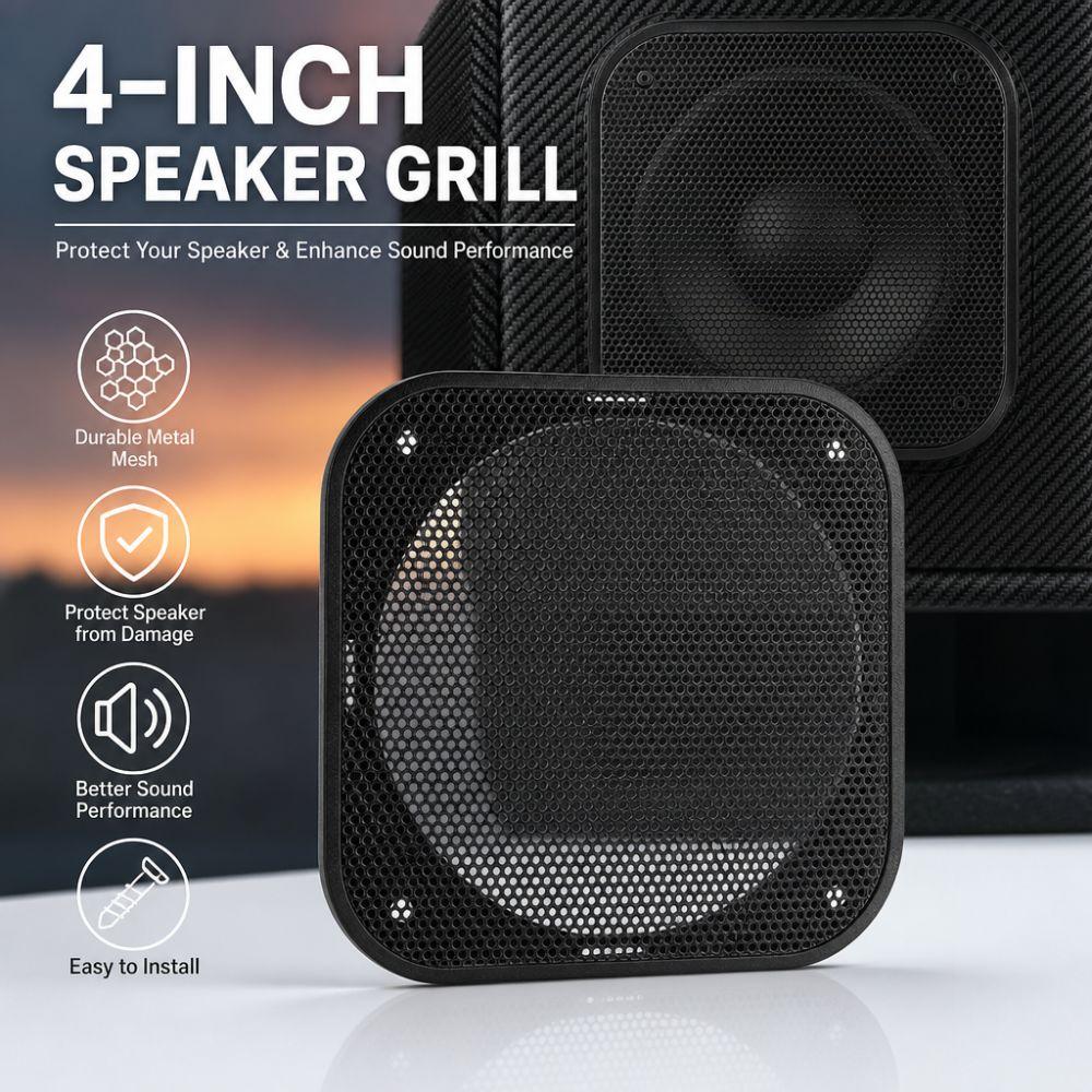 Square Speaker Grill Cover Metal Mesh Speaker Frame Easy Install Speaker Protective Cover