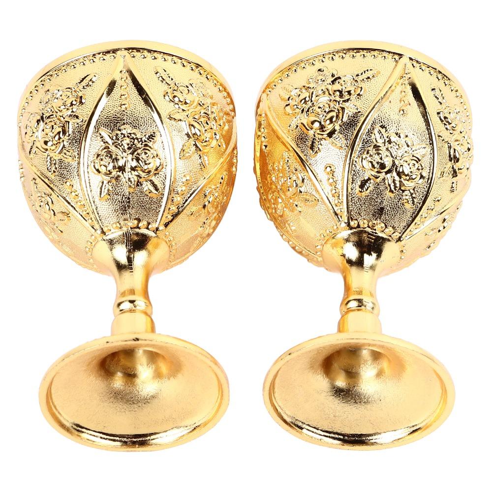 Gold Wine Glass Embossed Chalice Goblet Goblets & Chalices Metal Goblet For Renaissance Gifts