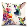 Hummingbird Floral Watercolor Throw Pillow Covers Contemporary Style Zippered Cushion Cases For Living Room Decor Pillowcase