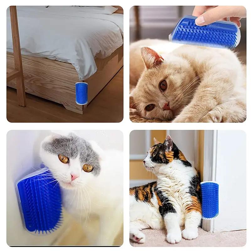 Massage-Katzenbürste für Haustiere, Eckenkratzer, Haarentfernung, Beauty Clean-Eckenbürste, abnehmbarer Kratzkamm für Kätzchen und Katzen