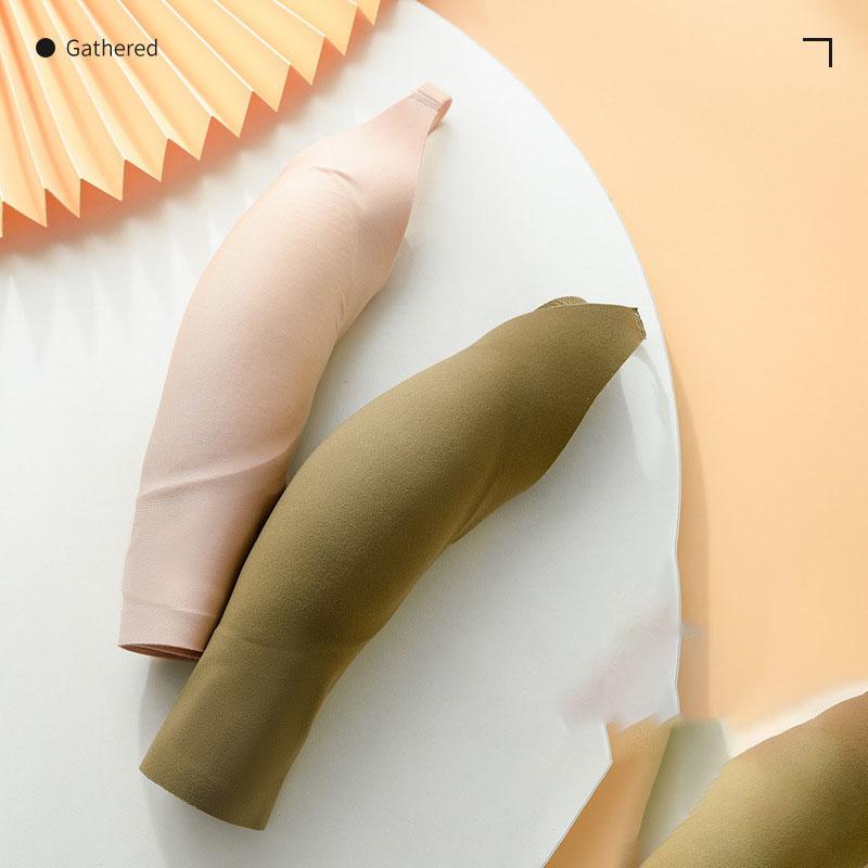 Seamless Bra Women's Sports Underwear Women's Non-steel Band Adhesive Bra Hollow Out Solid Color Large Sexy Bra