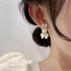 Cute Japanese and Korean white rabbit earrings female niche unique sweet stud earrings earrings New Year's trendy and small face