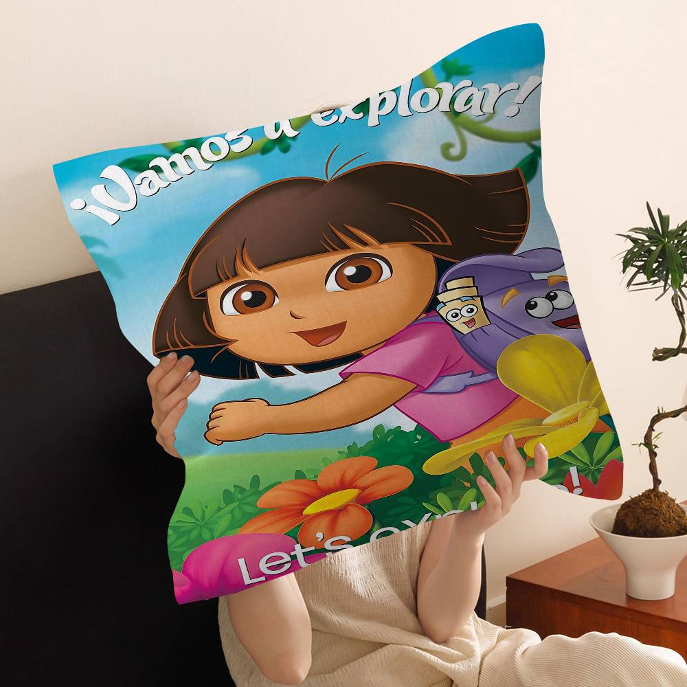 

Cartoon D-Dora The E-Explorer Pillow Covers Cartoon Sofa Decorative Home Double-sided Printing Short Plush Cute Cushion Cover 30cmx30cm