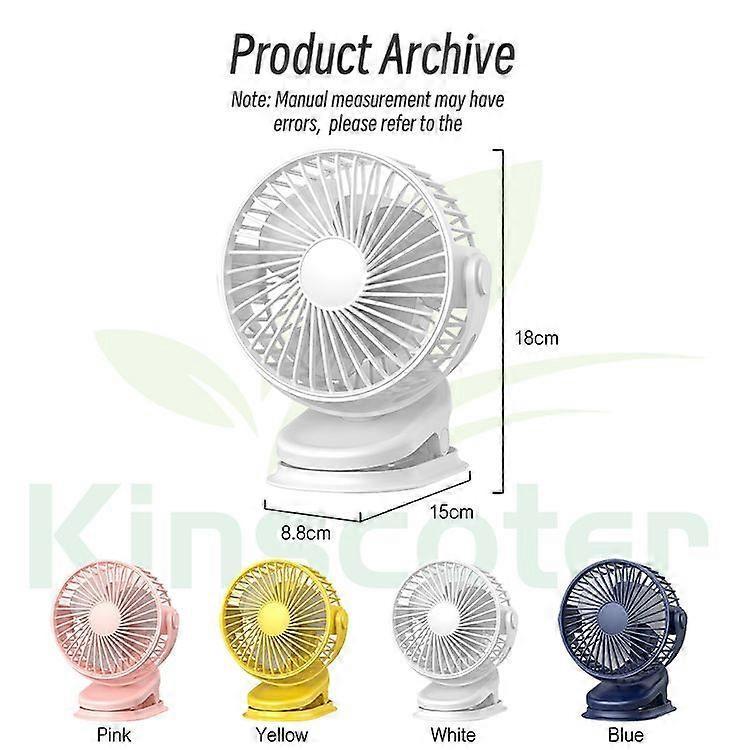 Kinscoter Mini Usb Fan Rechargeable Battery Fan With Timer Strong Wind 3 Speed Desktop Portable Quiet Office Camping Outdoor