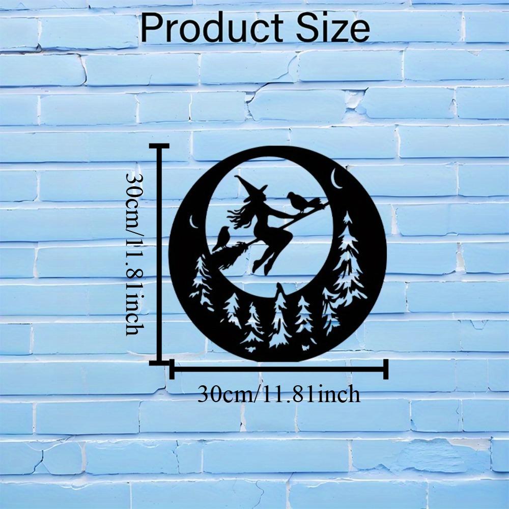 Halloween Flying Witch Bird Metal Sign Wall Art Home Office Decor