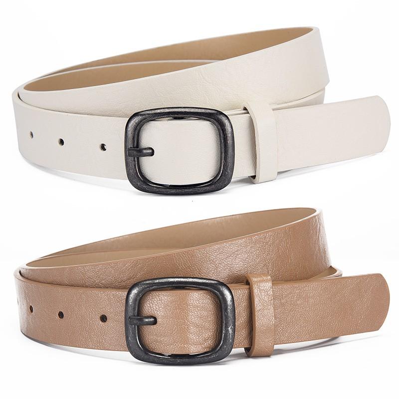 Womens Slim PU Leather Belt With Square Buckle Leopard Print Fashion Waistband Dress Skirt Outfit