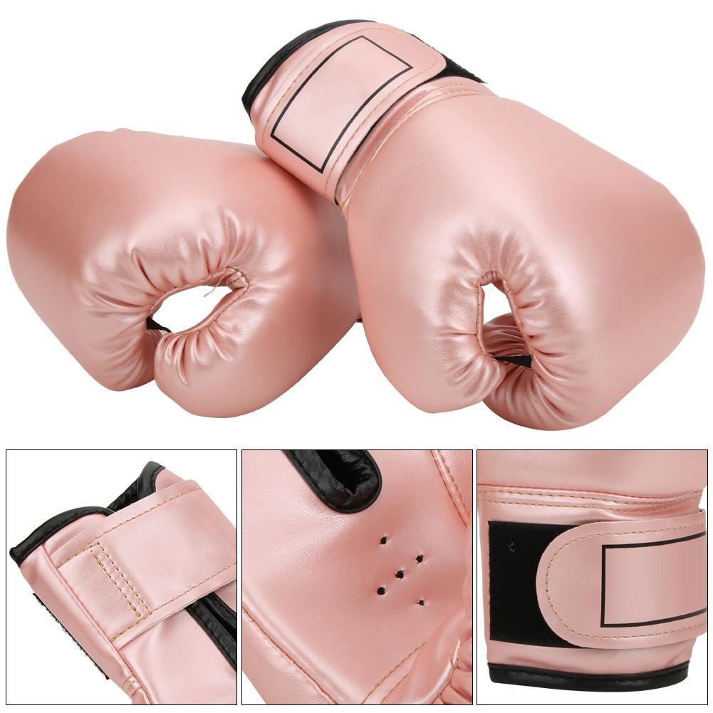 Breathable PU Leather Boxing Gloves Kid Sanda Sparring Sandbag Mitts Training EquipmentPink