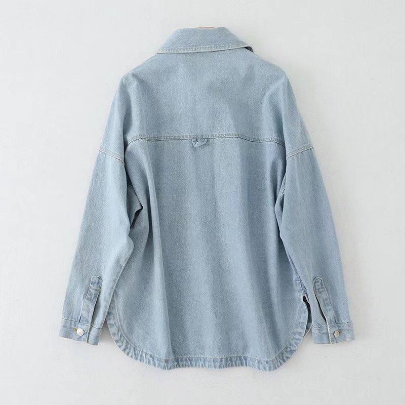 European and American Fashion Women's Clothing Urban Casual Washed Denim Jacket