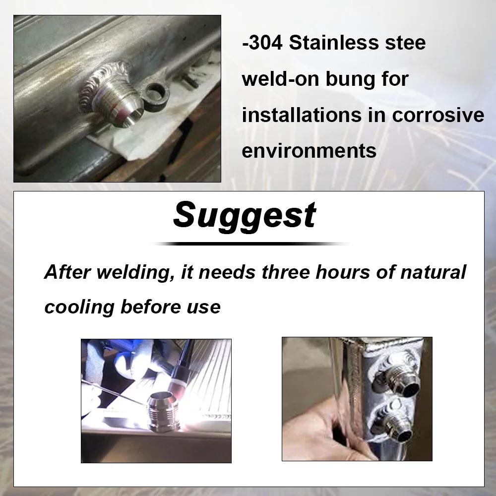 1PCS  Male Billet Stainless Steel Straight Male Weld Fitting AN6 AN8 AN10 AN12 AN16 AN20 Adapter Weld Bung Nitrous Hose Fitting