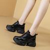 Autumn New Slope Heel Muffin Thick-soled White Shoes Casual and Thin Inner Height Increase Small Women's Shoes Tide
