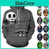 Nightmare Before Christmas Bluza Kurtka Drukowana 3D Styl Kostiumu Jacka Sally