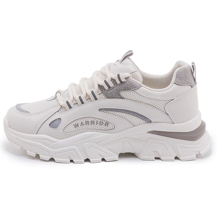 Warrior Casual Trendy Versatile Comfortable Thick Sole Wear-Resistant Low-Top Dad Shoes Unisex sneaker Light-Gray WXY(S)-0003M03