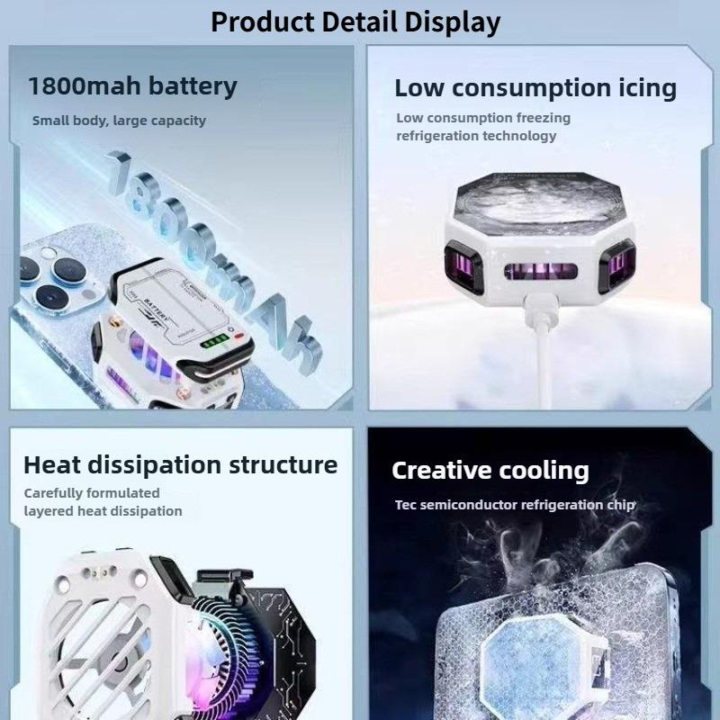 X111 Pro Mobile Phone Magnetic Semiconductor Coolng Radiator 7 Speed Control Built-in 1800mah Battery Universal PUBG Game Cooler