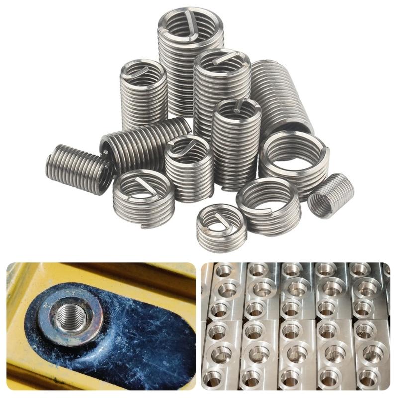 60pcs Steel Wire Thread Inserts Automotive Thread Repair Inserts Easy To Operate for Long Service  Corrosion Resistance