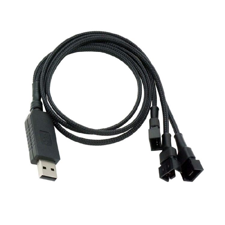 MultiPorts USB To 4Pin 12V Fan Power Adapter Cable USB To 4Pin Stepping-Up Cord For Computer Case Cooling Solution