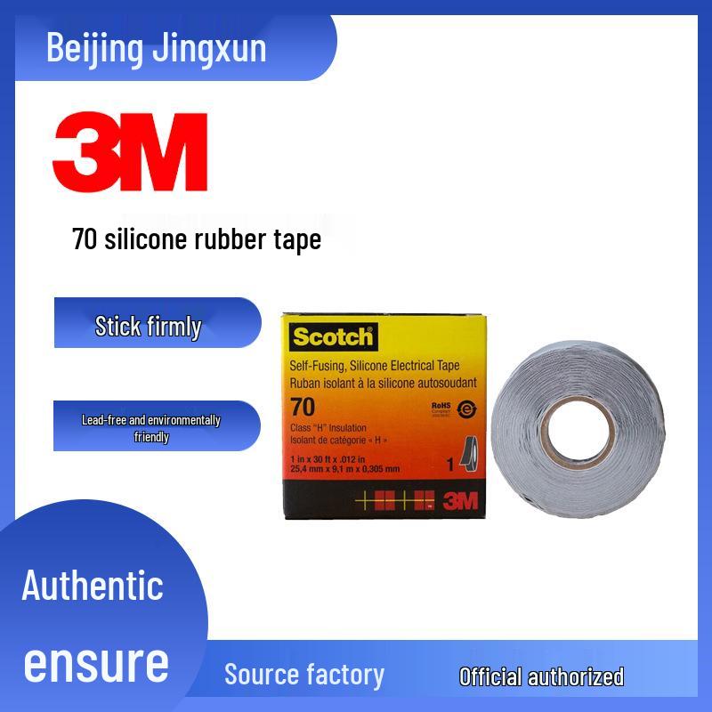 3M Scotch 70 Silicone Rubber Tape - High Temp, Ozone Resistant, Self-Fusing Insulation Tape.