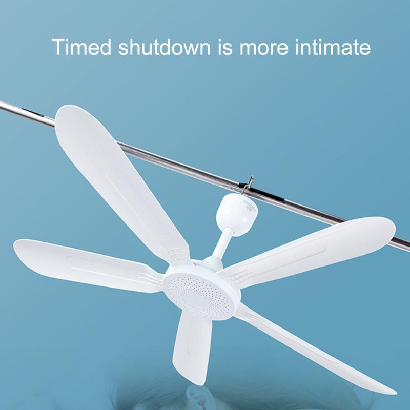 White Ceiling Fan 700mm Diameter Detachable Fan Leaf Convenient Remote Controlled Electric Fan for Bedroom Garden Tent