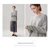 Women's Mid-Length Thickened Cashmere Sweater, Round Neck, Loose Fit, Simple Commuting Style - Ideal for Autumn and Winter Layers