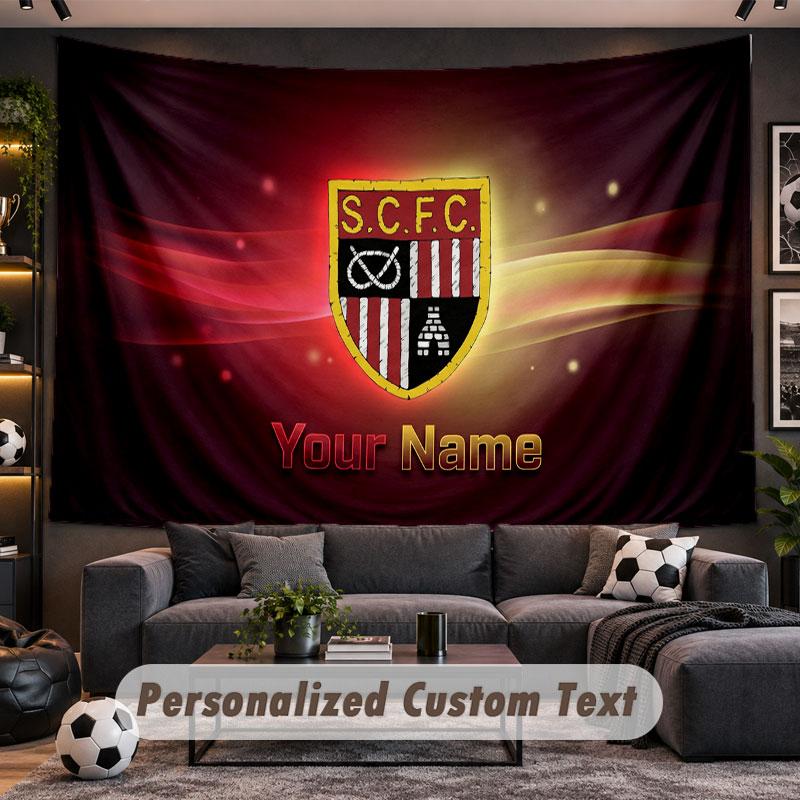 Wall Hanging Tapestry Custom NameSunderland FC Pattern Personalized Printed Fabric Wall Decor