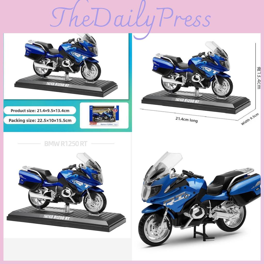 Simulation Blue Alloy Motorcycle Model Toy For Collection And Display