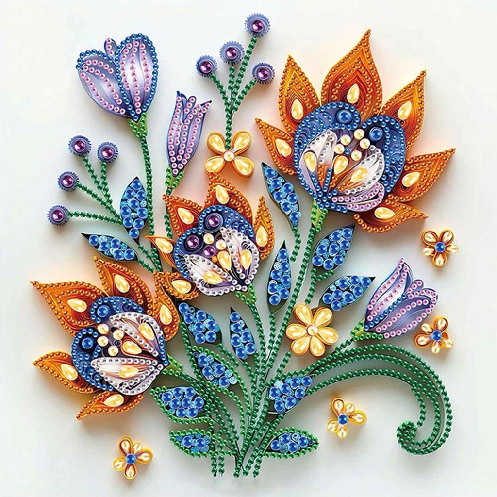 5D DIY Partial Special Shaped Drill Diamond Painting Kit Plant Decor30x30cm