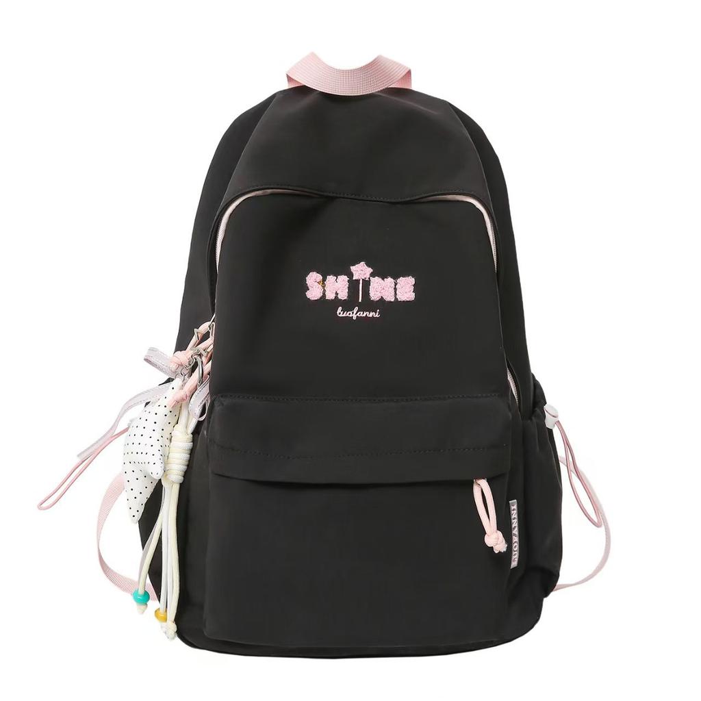 Schoolbag Japanese ins Spring outing versatile schoolbag niche design American retro large-capacity backpack travel lightweight backpack