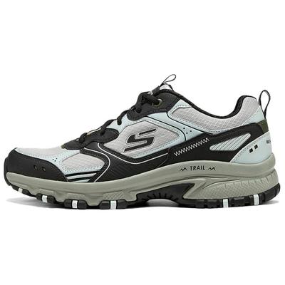 Outdoor Mens Comfortable Shock-Absorbing Durable Low-Top Hiking Shoes Men Sneaker Black Green 237754C-BKMT