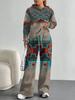 European And American Autumn And Winter Casual Long-Sleeved Suit Women'S Bohemian Hooded Sweater Trousers Two-Piece Set