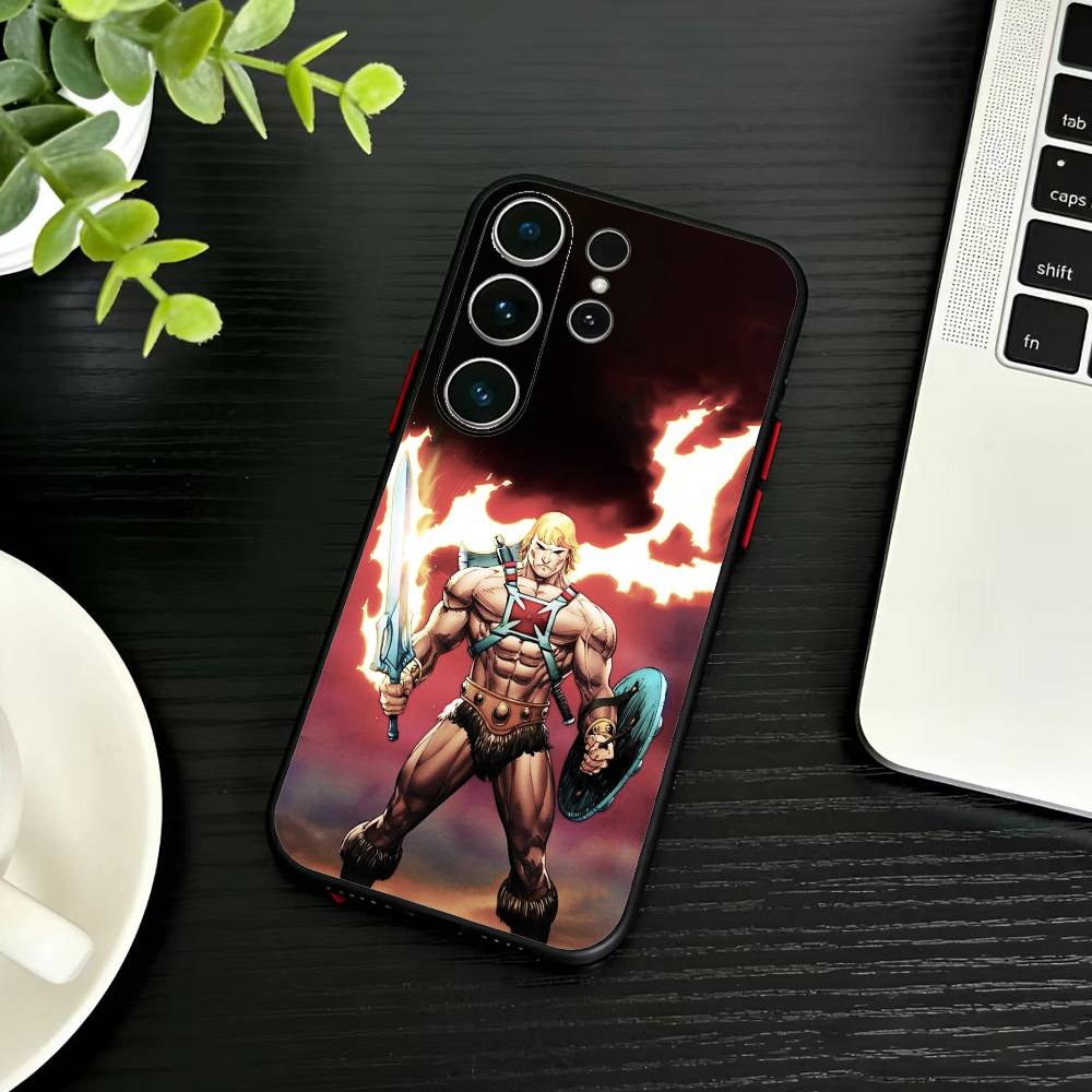 P-MOTU He-Man Phone Case For Samsung S26,S25,S24,S23,S22,S21,S20,Ultra,Plus,FE Black Soft Cover