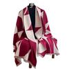 Autumn And Winter Versatile Color Matching Double-Sided Plaid Imitation Cashmere Scarf Dual-Purpose Thickened Warm Scarf Shawl Women