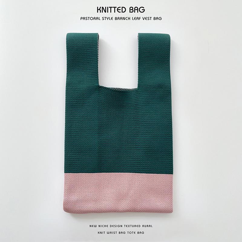 Colorful Knitted Handbags: Women's Fashion Shoulder Bags & Vest Waistcoat Styles