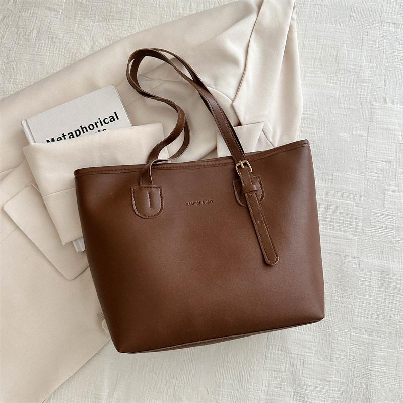 Chic Korean Style Casual Tote Bag 2024 Spring Collection Trendy Shoulder Bag кофейный