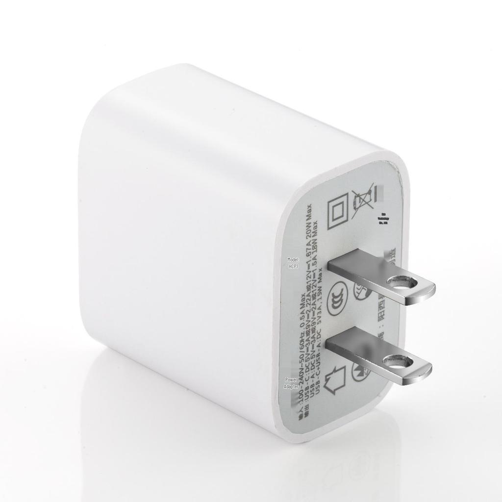 PD20W Dual Port Charger A+C, US Standard, FCC Certified, Fast Charging for iPhone & Huawei