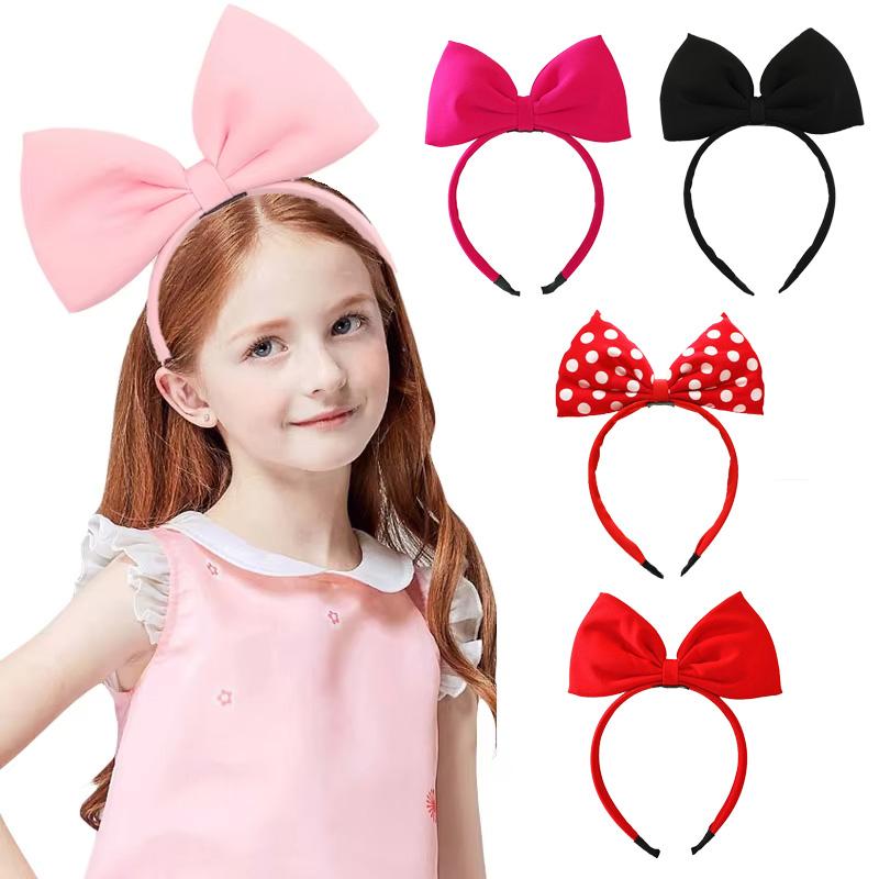 1PC Fabric Bow Large Head Hoop Hair Accessories Big Size For Girl Women Headband Bow Knot Bowknot Headwear