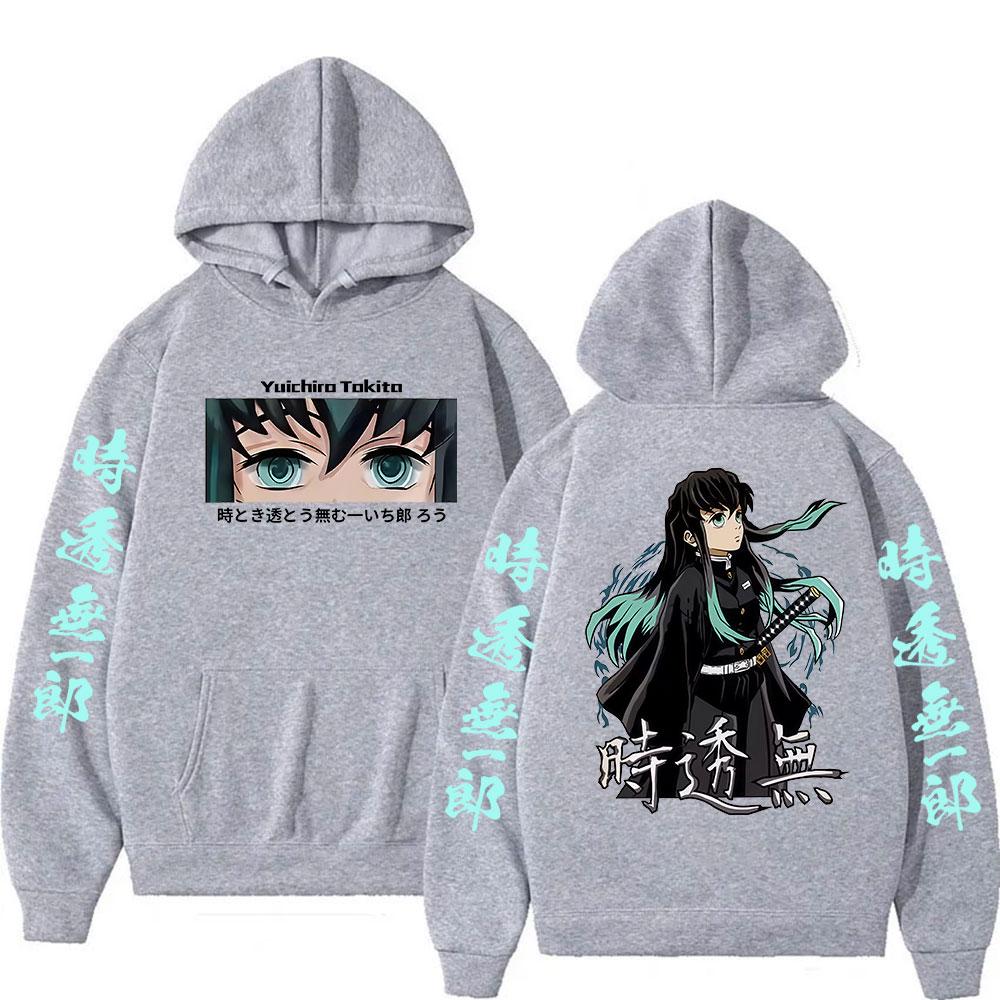 Anime Demon Slayer Hoody Muichiro Tokito Fashion Pullover Sweatshirt Men Women Casual Autumn Winter Fleece Hoodie Streetwear
