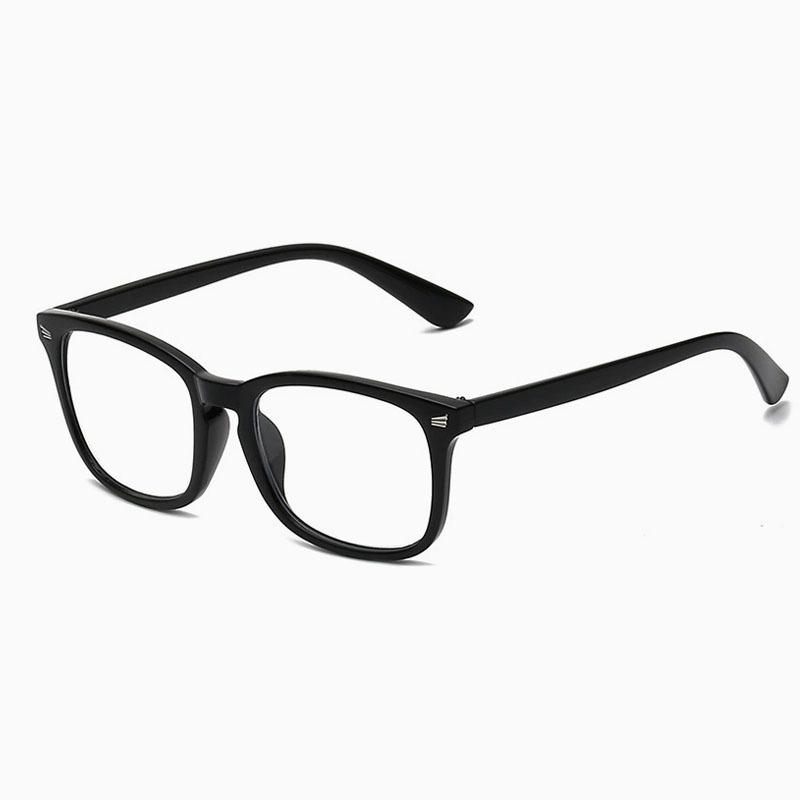 Square Clear Lens Glasses, Lightweight PC Frame, Blue Light Blocking, Full Frame for Daily & Casual Wear чёрный