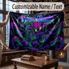 Octopus Sea Life Theme Throw Blanket Custom Name Text Personalized Blanket Soft Cozy Blanket for Home Sofa Bed