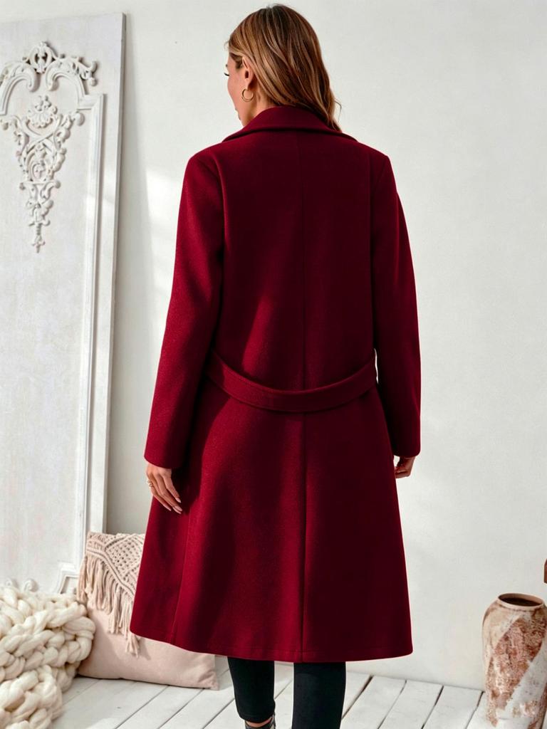 European & American Woolen Double-Breasted Lapel Coat - Autumn/Winter Collection 2026