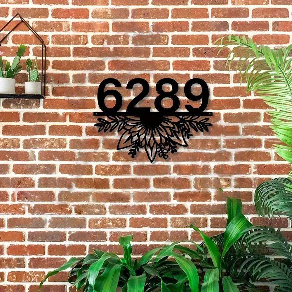 Custom Metal Floral Address Sign Personalized Outdoor Indoor Wall Art Home Decor