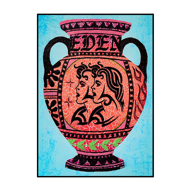 Klassische Vintage-Poster Abstraktes Retro-Bausteine Leinwandgemälde Druck Wandkunst Bild für Wohnzimmer Schlafzimmer Heimdekoration