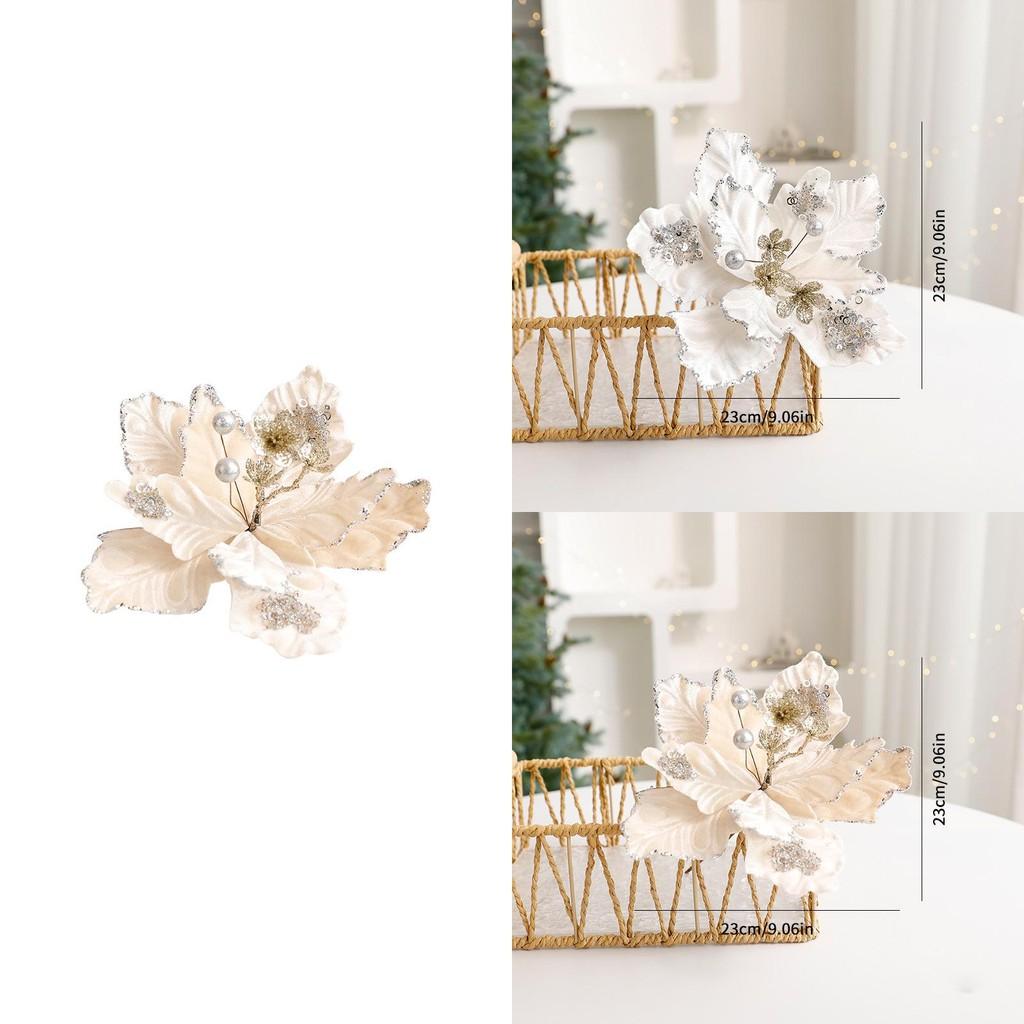 Flower Christmas Faux With Glittering Design For Holiday Decoration Interior