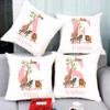 Personalized Pillow Case Initial with Name  Safari Animal  Pillow Cover Kids Bedroom Wild Party Decor Kids Birthday Shower Gift