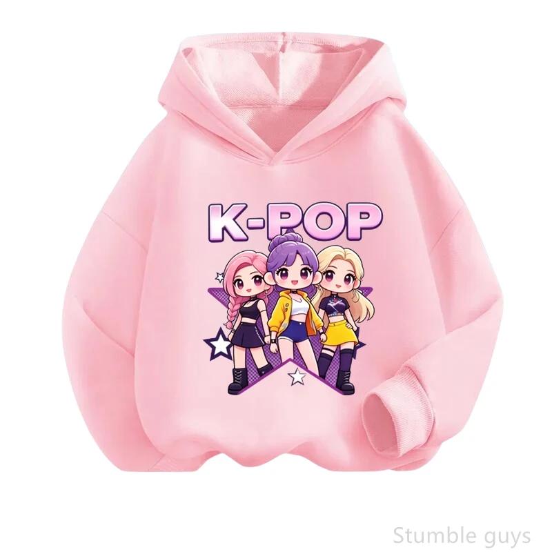 Spring Fall Graphic Hooded Sweatshirt Kids Anime Long Sleeve Hoodie Soft Breathable Casual Outerwear For Daily Life