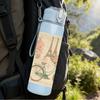 1PC Retro Bike Cherry Blossom Card 750ml Color Plastic Sports Water Bottle Leakproof Flip Straw Lid For Sports Office Home Use