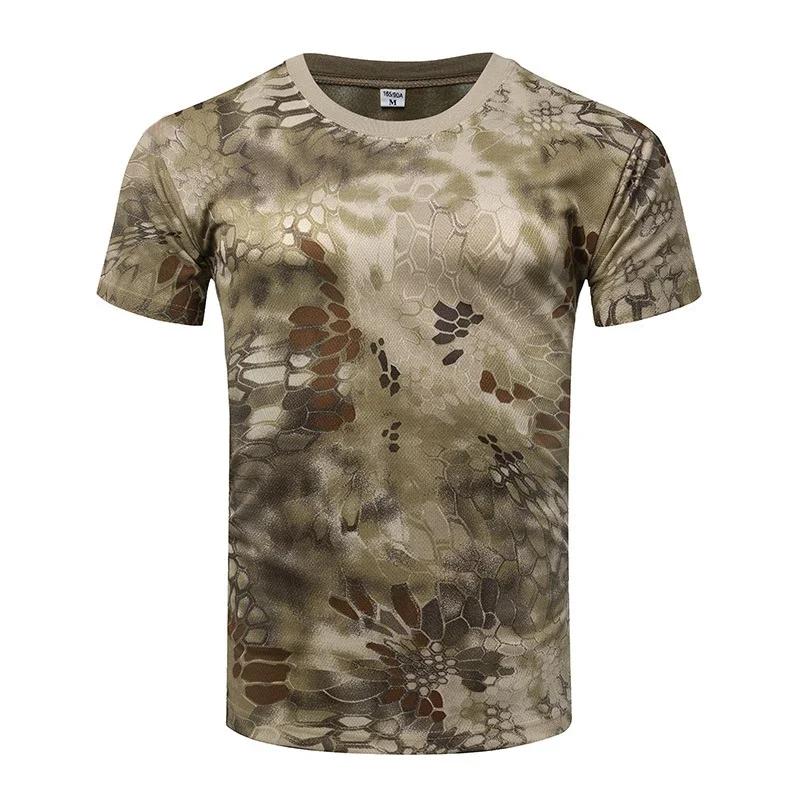 Camouflage 3D T-shirt for Men's Outdoor Fashion Casual Round Neck Short Sleeved Summer Street Outdoor Sports T-shirt