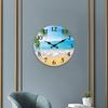 Superior-Grade Light First-Class Luxury First-Class Beach Premium-Quality Pattern First-Class Wooden Premium-Quality Wall Clock High-Standard