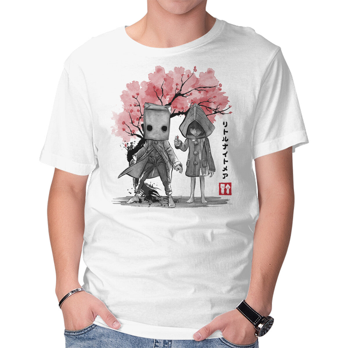 Unisex Crew Neck T-Shirt Six And Mono Sumi-e Graphic Short Sleeve Casual Tee XXXXL